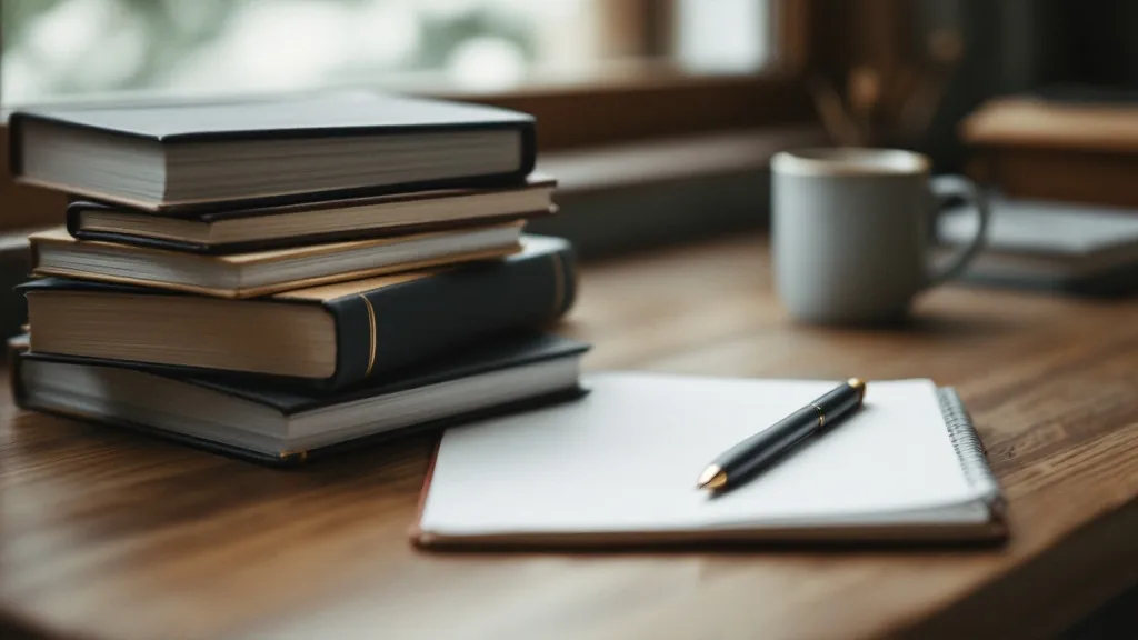 Bücher und Notizen auf einem Schreibtisch als Sinnbild für die Weiterbildung zum Personalfachkaufmann